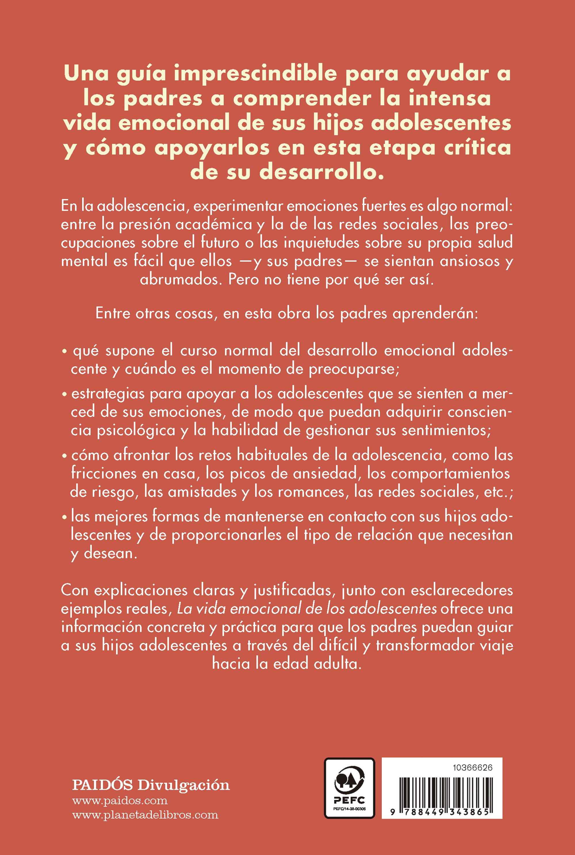 Miniatura contraportada La vida emocional de los adolescentes