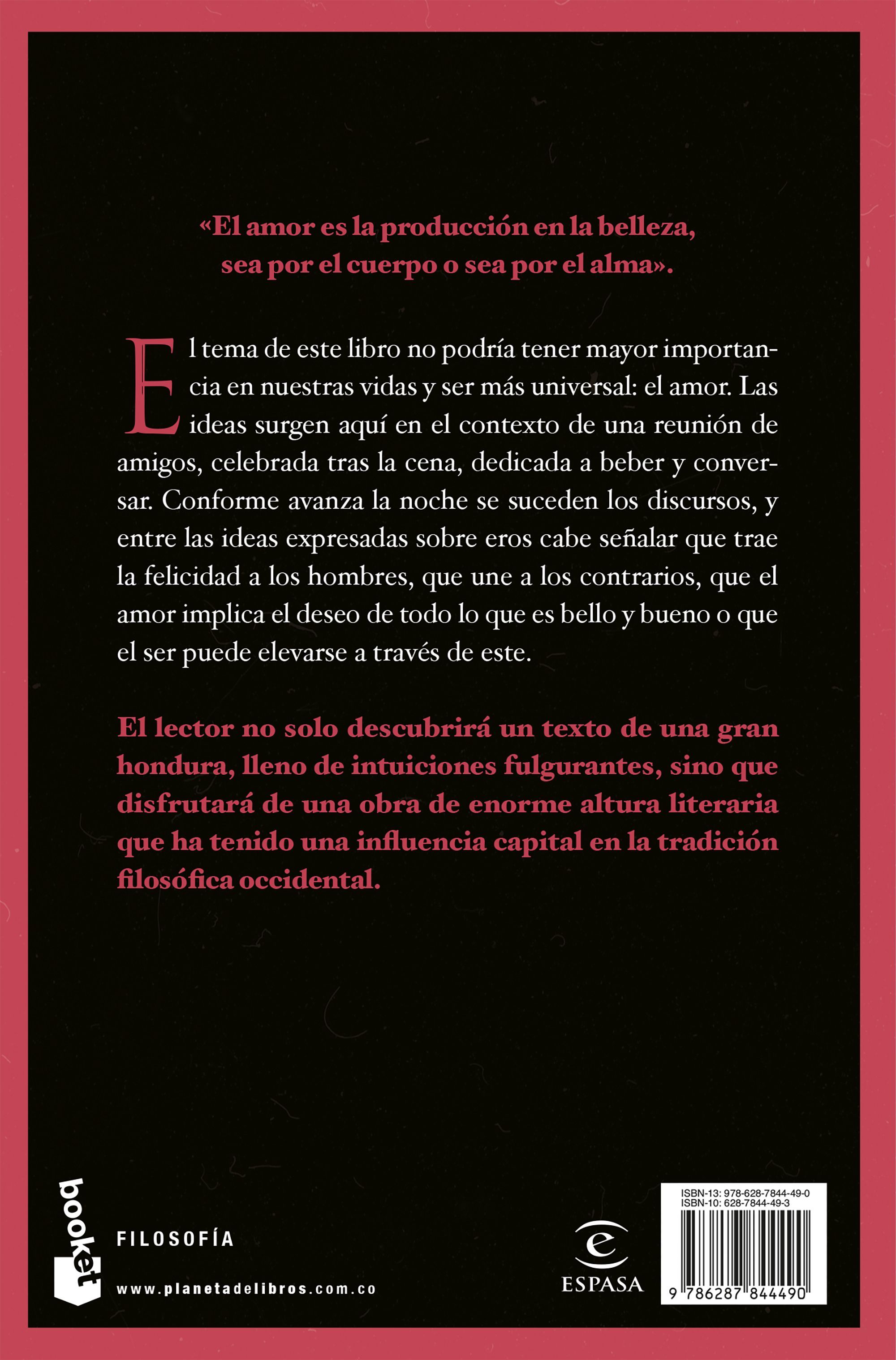 Miniatura contraportada El banquete o sobre el amor