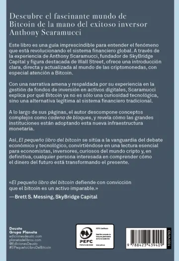 Contraportada El pequeño libro del bitcoin