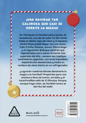Contraportada Calurosa navidad. La novela