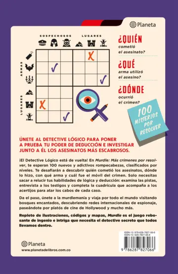 Contraportada Murdle: Más crímenes por resolver