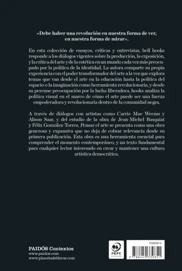 Contraportada Pensar el arte