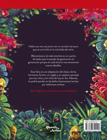 Contraportada Blancanieves y los siete enanitos. Bilingüe