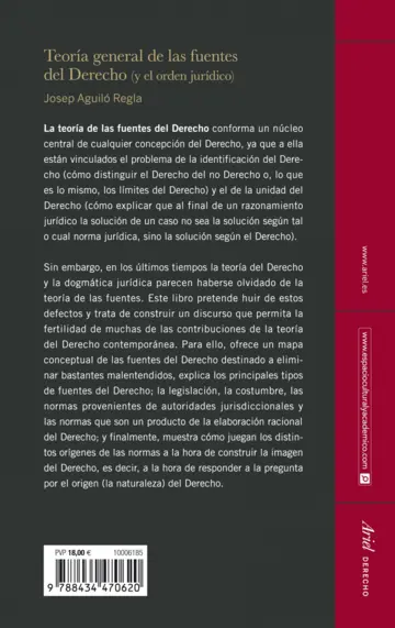 Contraportada Teoría General de las Fuentes del Derecho (nva.pre
