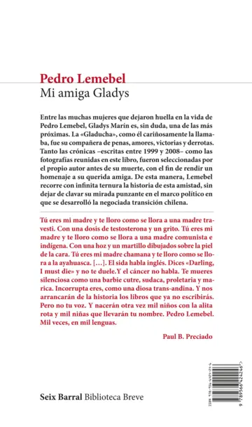 Contraportada Mi amiga Gladys
