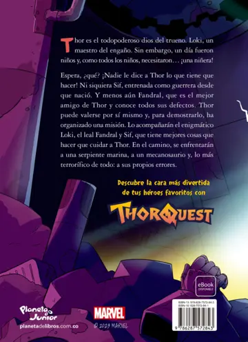 Contraportada Thor Quest. Martillos de los dioses