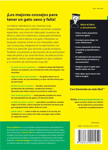 Contraportada Gatos para Dummies