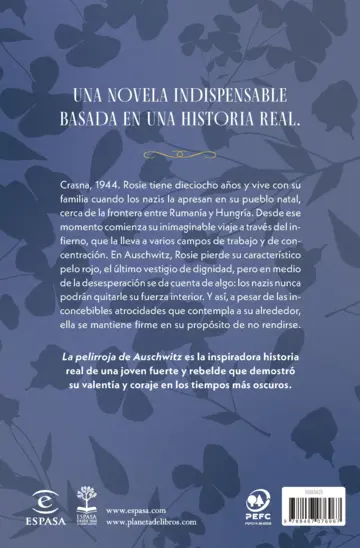 Contraportada La pelirroja de Auschwitz