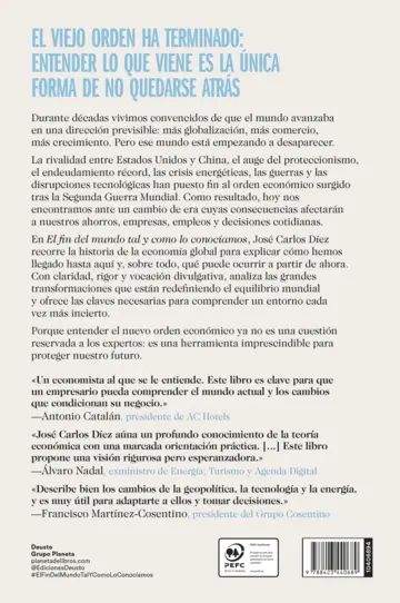 Contraportada El fin del mundo tal y como lo conocíamos
