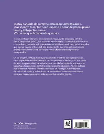 Contraportada Sé amable contigo mismo para combatir el estrés