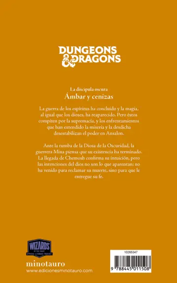 Contraportada La Discípula Oscura nº 01/03 Ámbar y cenizas