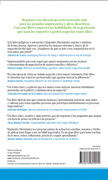 Contraportada Negociar es fácil, si sabe cómo