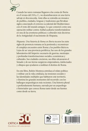 Contraportada Hispania. Una historia de Roma en Iberia