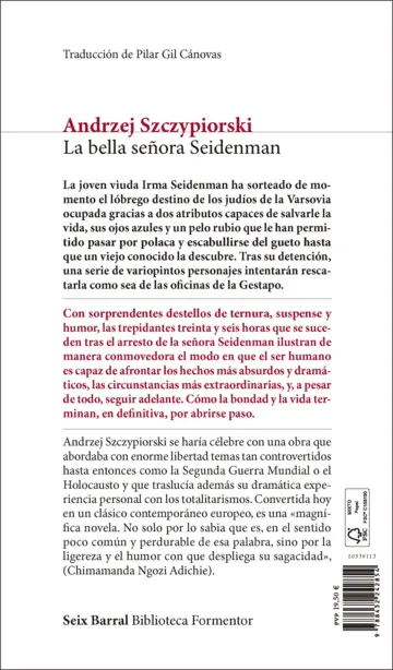 Contraportada La bella señora Seidenman