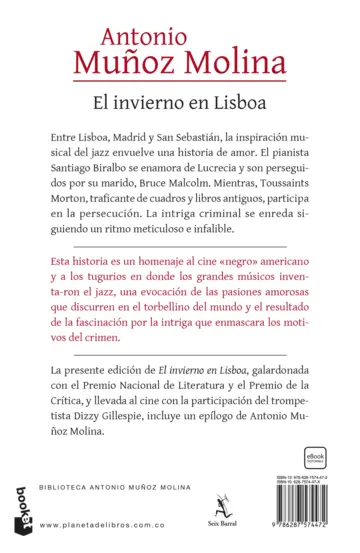 Contraportada El invierno en Lisboa