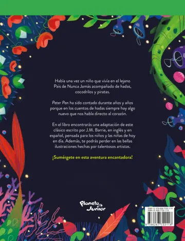 Contraportada Peter Pan. Bilingüe