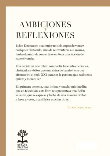 Contraportada Ambiciones y reflexiones