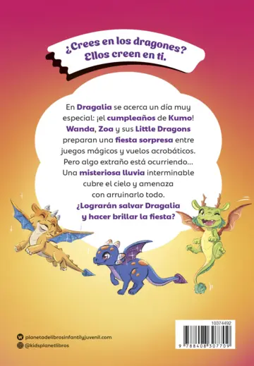 Contraportada Little Dragons 3. Una fiesta entre nubes