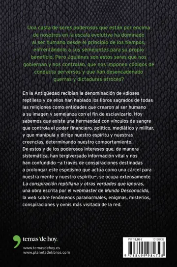 Contraportada La conspiración reptiliana y otras verdades que ignoras