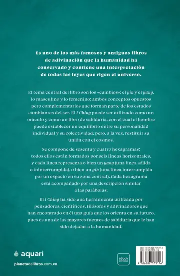 Contraportada I Ching: el libro de los cambios