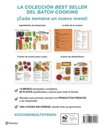 Contraportada Cocina healthy en 2 horas para toda la semana