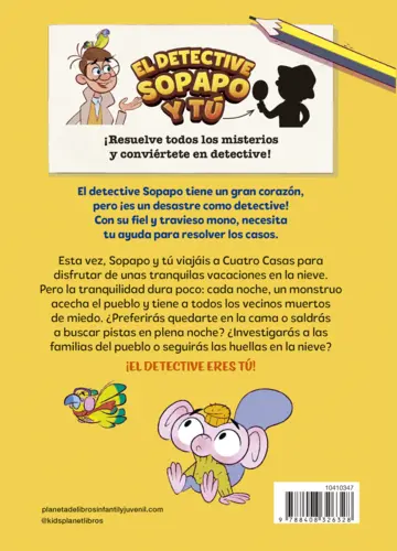 Contraportada El detective Sopapo y tú 7. El caso del monstruo de las nieves