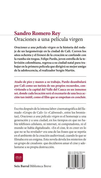Contraportada Oraciones a una película virgen