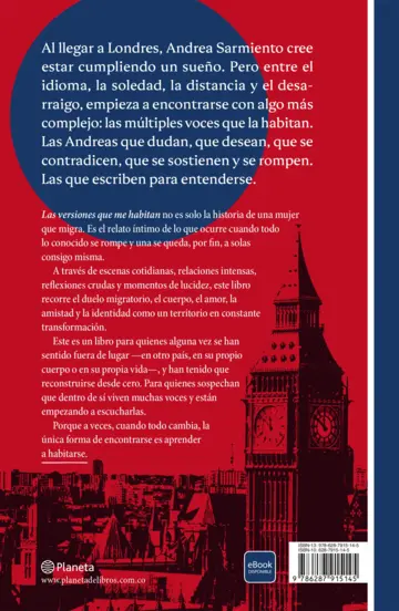 Contraportada Las versiones que me habitan