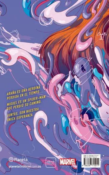 Contraportada Araña y Spider-Man 2099. Un futuro oscuro