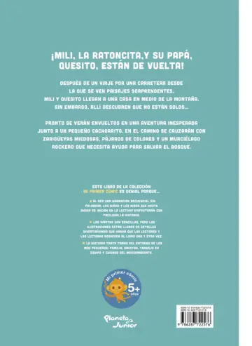 Contraportada Mili y Quesito van a la montaña