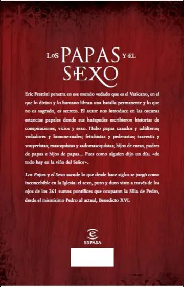 Contraportada Los Papas y el Sexo