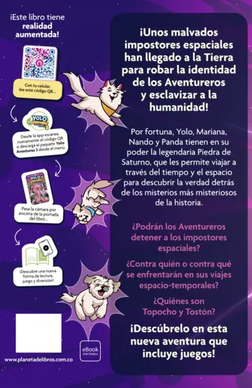 Contraportada Yolo Aventuras 3. Los impostores del espacio