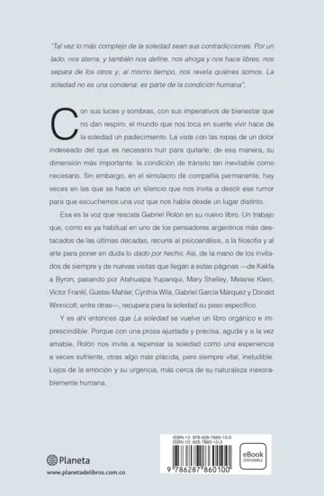 Contraportada La soledad