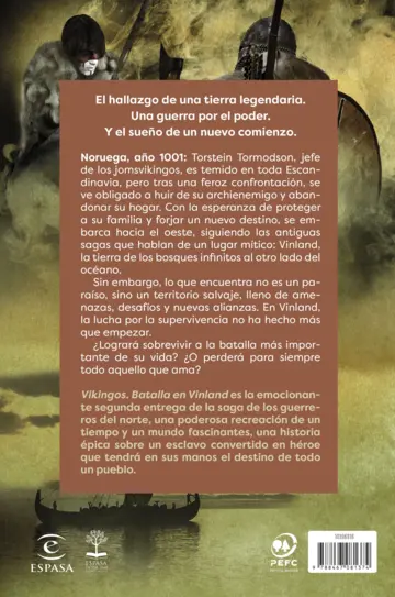 Contraportada Vikingos. Batalla en Vinland