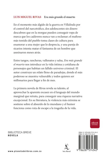 Contraportada Era más grande el muerto