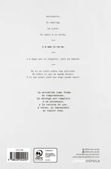 Contraportada La muerte del personaje