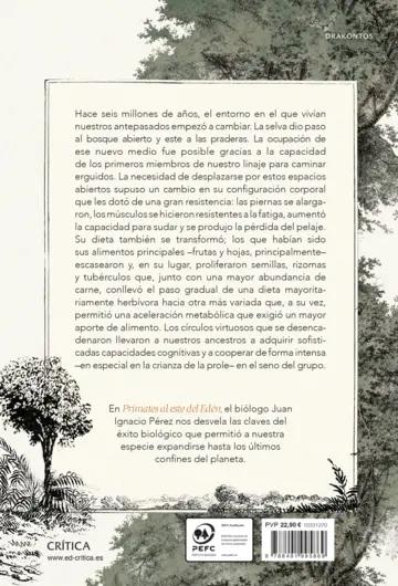 Contraportada Primates al este del Edén