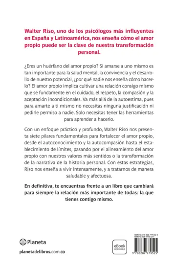 Contraportada Los 7 pilares del amor propio