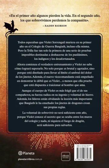 Contraportada Alas de hierro (Empíreo 2)