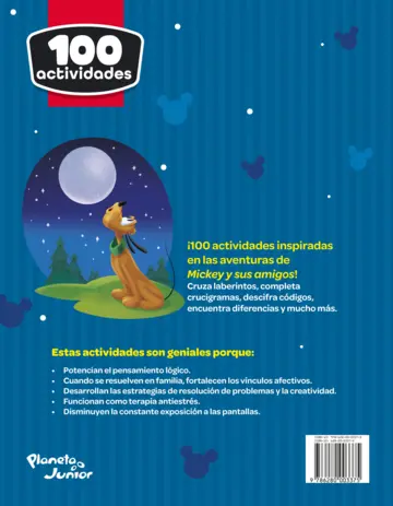 Contraportada 100 actividades. Mickey y sus amigos