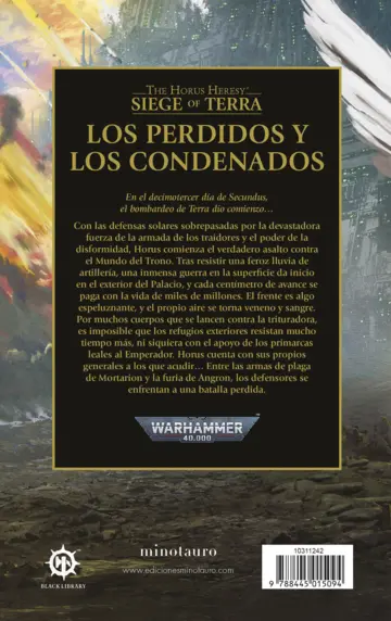 Contraportada The Horus Heresy: Siege of Terra nº 02 Los perdidos y los condenados
