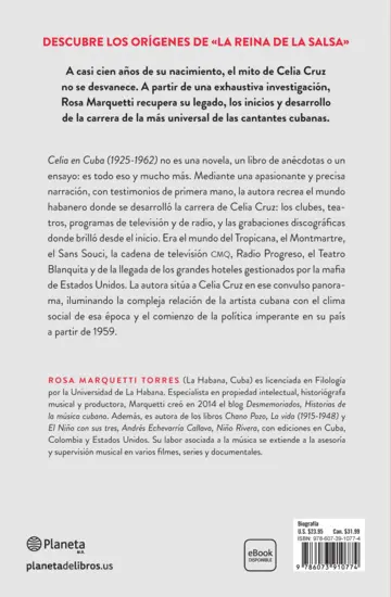 Contraportada Celia en Cuba (Spanish Edition)