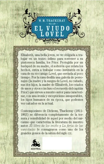 Contraportada El viudo Lovel