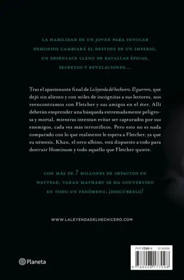 Contraportada La leyenda del hechicero. El mago