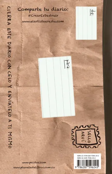 Contraportada Destroza este diario. Craft
