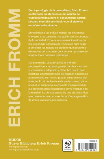 Contraportada La patología de la normalidad