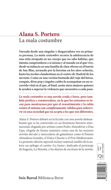Contraportada La mala costumbre (edición especial)