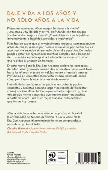 Contraportada ¿Envejeces o rejuveneces?