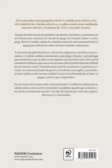 Contraportada Cuando el amor se vuelve apego