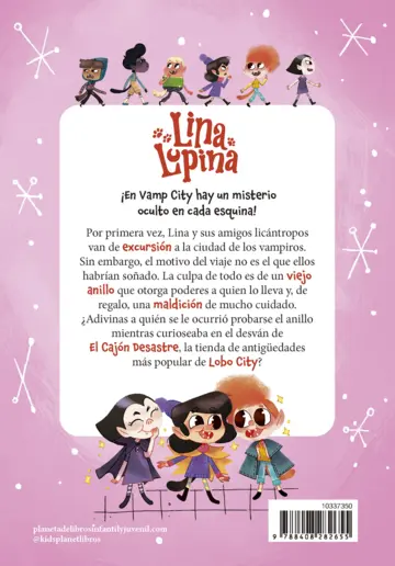 Contraportada Lina Lupina 2. Misterio en Vamp City